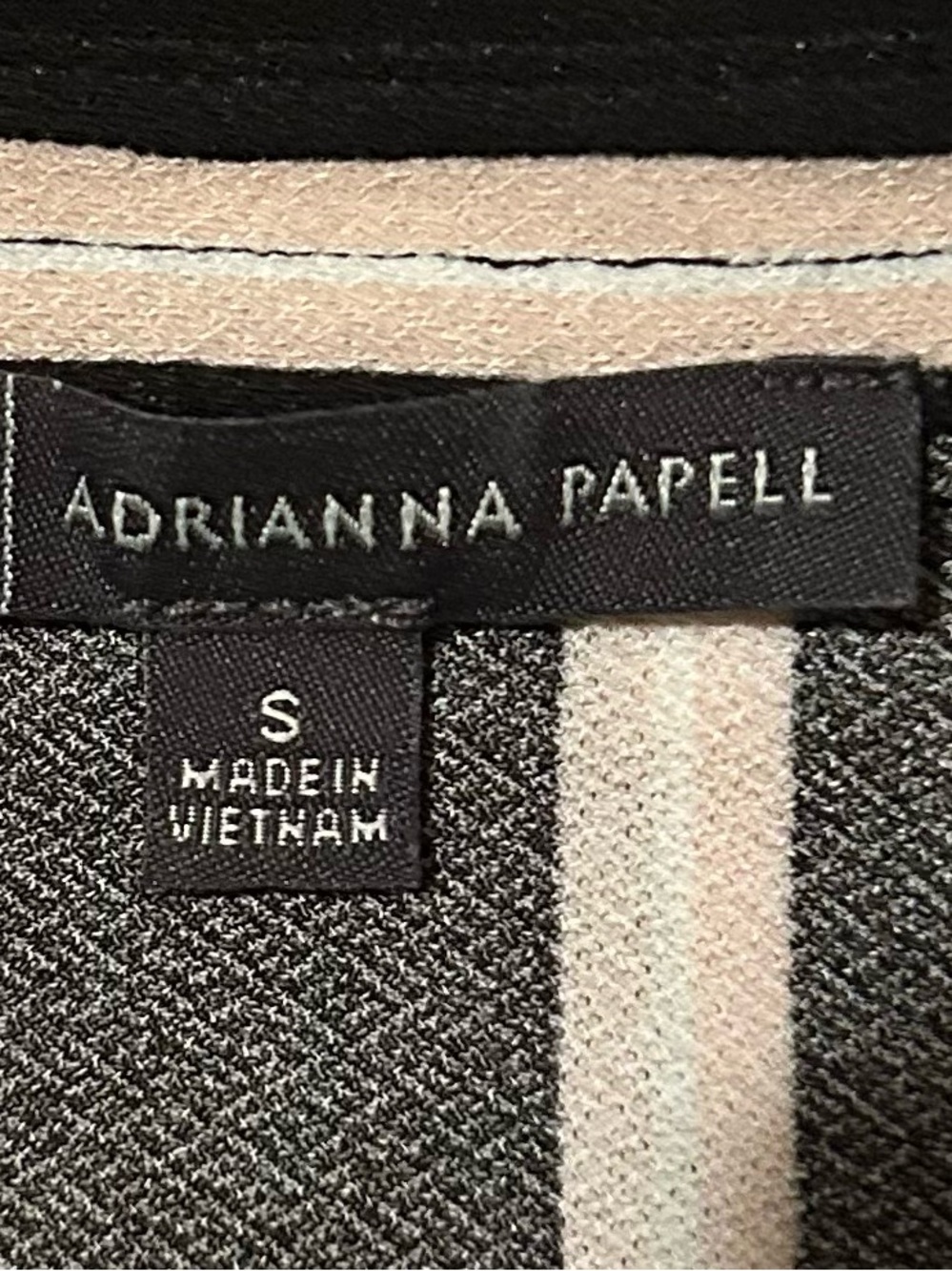 Adrianna Papell Black and Cream Striped Shirt - Picture 3 of 4